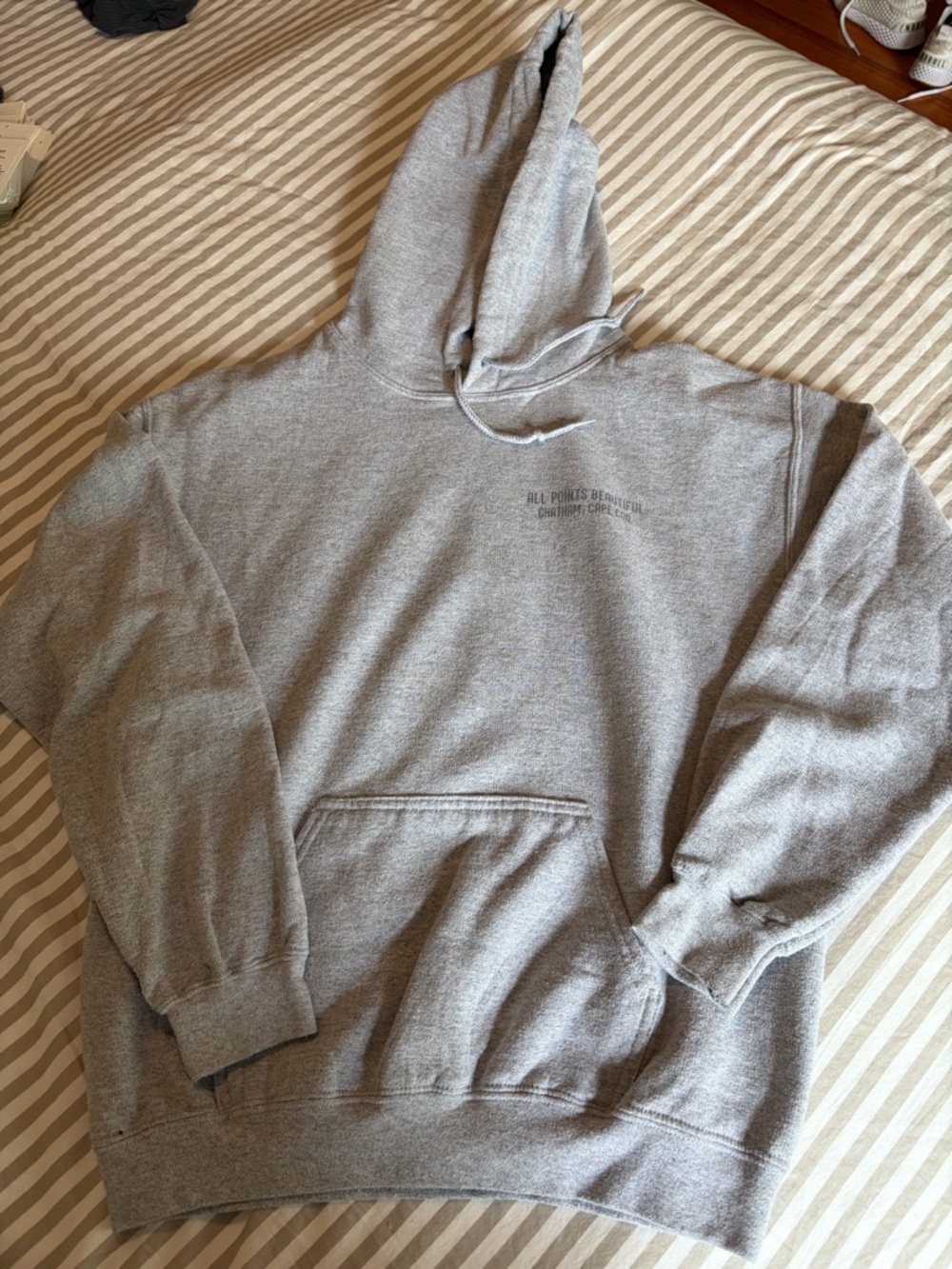 Gray Hooded Sweatshirt - Casual Pullover Hoodie